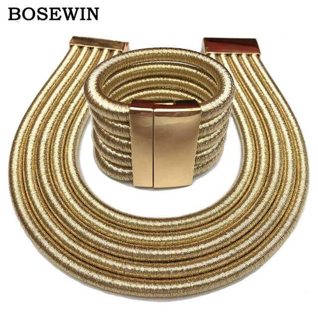 MANILAI Hot Boho Collar Necklace Jewelry Sets