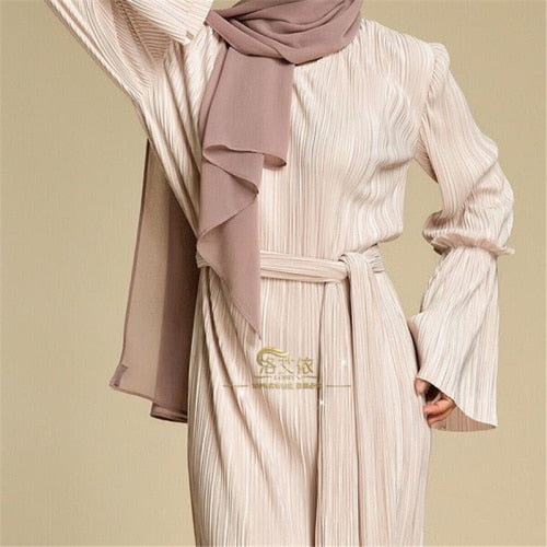 Muslim Wrinkled Pencil  Maxi Dress