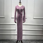 Muslim Wrinkled Pencil  Maxi Dress