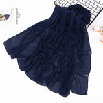 Women plain bubble chiffon scarf hijab