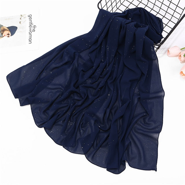 Women plain bubble chiffon scarf hijab
