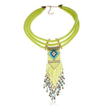 Women Boho Woven Beads Necklaces Jewelry  Handmade Multilayer Bohemia Long Tassel pendant Necklace