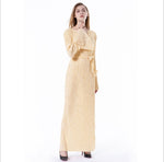 Muslim Wrinkled Pencil  Maxi Dress
