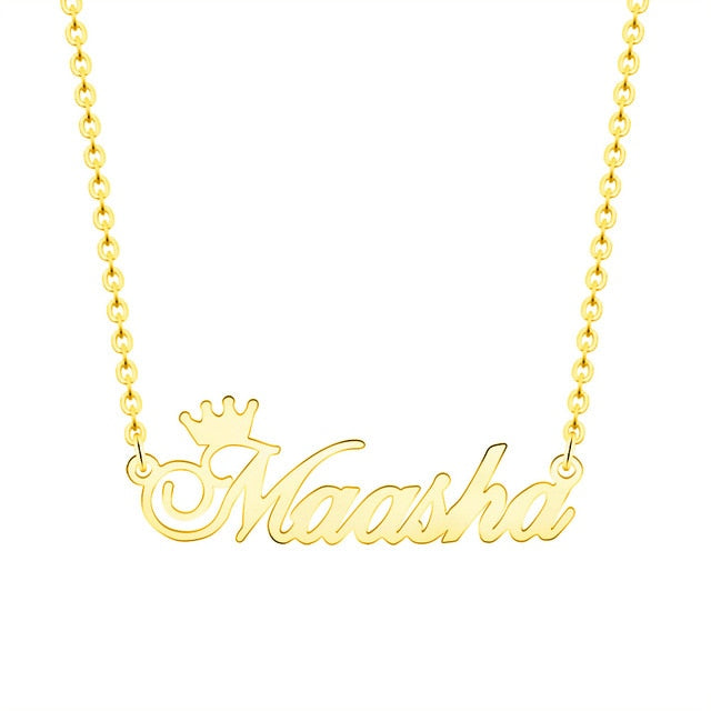 Custom Crown Name Necklace Personalized