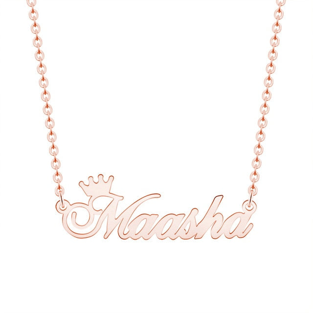 Custom Crown Name Necklace Personalized