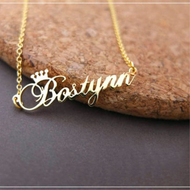 Custom Crown Name Necklace Personalized