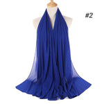 Women plain bubble chiffon scarf hijab