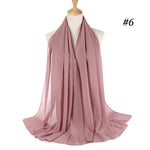 Women plain bubble chiffon scarf hijab