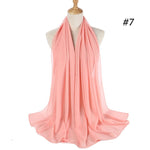 Women plain bubble chiffon scarf hijab