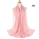 Women plain bubble chiffon scarf hijab