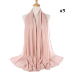 Women plain bubble chiffon scarf hijab