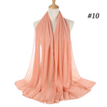 Women plain bubble chiffon scarf hijab