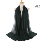 Women plain bubble chiffon scarf hijab