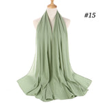Women plain bubble chiffon scarf hijab