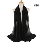 Women plain bubble chiffon scarf hijab