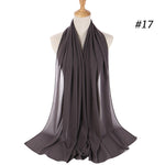 Women plain bubble chiffon scarf hijab