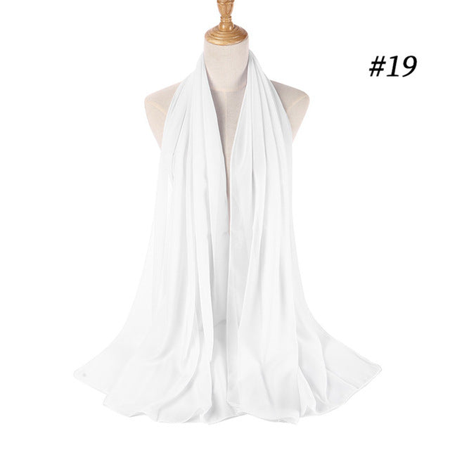 Women plain bubble chiffon scarf hijab