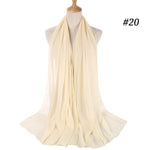 Women plain bubble chiffon scarf hijab