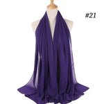 Women plain bubble chiffon scarf hijab