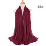 Women plain bubble chiffon scarf hijab