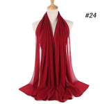 Women plain bubble chiffon scarf hijab