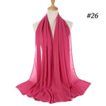 Women plain bubble chiffon scarf hijab