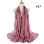 Women plain bubble chiffon scarf hijab