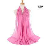Women plain bubble chiffon scarf hijab
