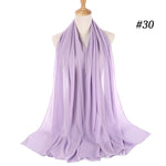 Women plain bubble chiffon scarf hijab