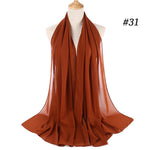 Women plain bubble chiffon scarf hijab