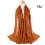 Women plain bubble chiffon scarf hijab