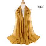 Women plain bubble chiffon scarf hijab