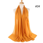 Women plain bubble chiffon scarf hijab