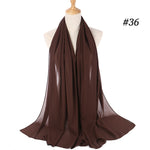 Women plain bubble chiffon scarf hijab