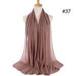 Women plain bubble chiffon scarf hijab