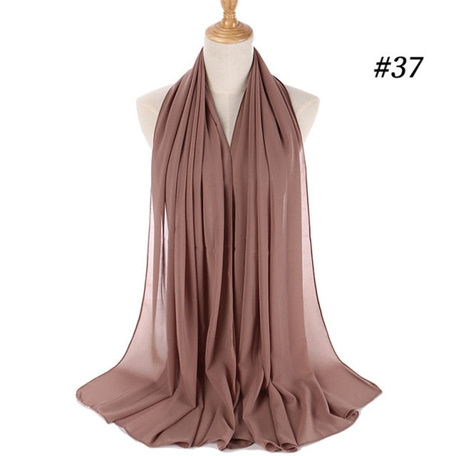 Women plain bubble chiffon scarf hijab