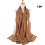 Women plain bubble chiffon scarf hijab