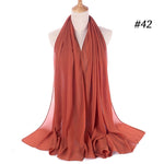Women plain bubble chiffon scarf hijab
