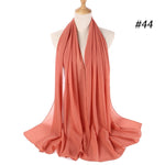 Women plain bubble chiffon scarf hijab