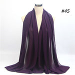 Women plain bubble chiffon scarf hijab