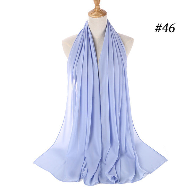 Women plain bubble chiffon scarf hijab