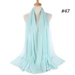 Women plain bubble chiffon scarf hijab