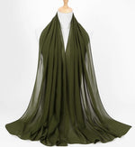 Women plain bubble chiffon scarf hijab