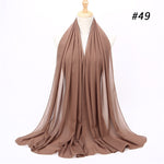 Women plain bubble chiffon scarf hijab