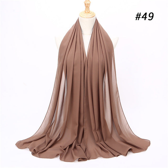 Women plain bubble chiffon scarf hijab