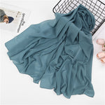 Women plain bubble chiffon scarf hijab