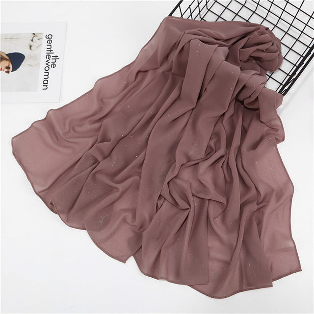 Women plain bubble chiffon scarf hijab
