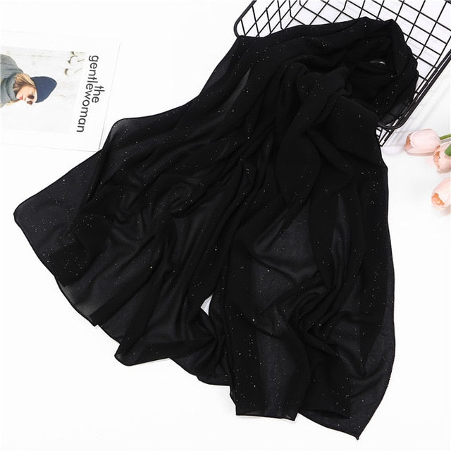 Women plain bubble chiffon scarf hijab
