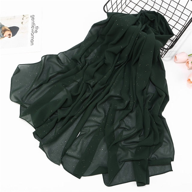 Women plain bubble chiffon scarf hijab