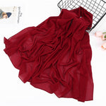 Women plain bubble chiffon scarf hijab